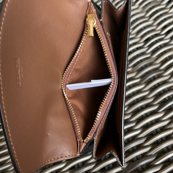 Coach Kleo Wallet C6897 Blocked Signature Canvas In Khaki Brown Multi - Picture 13 of 14